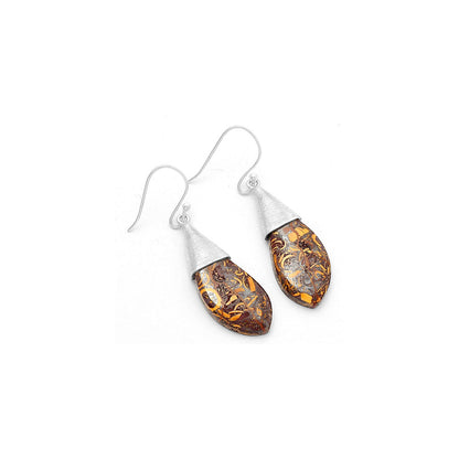 Natural Coquina Fossil Jasper India Earrings E-1083 SDE63897