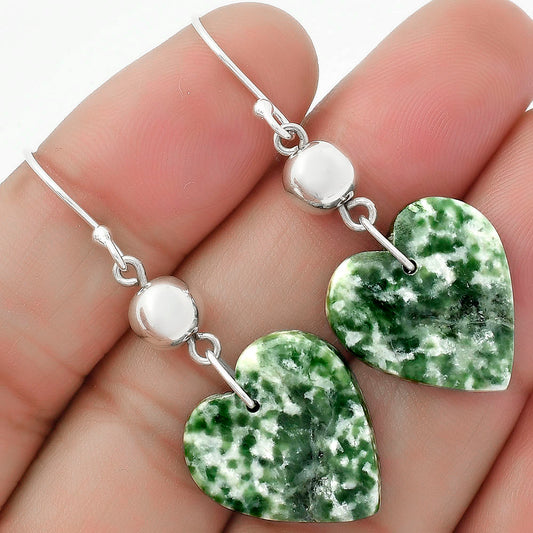 Heart Natural Dioptase Earrings E-1031 SDE64516