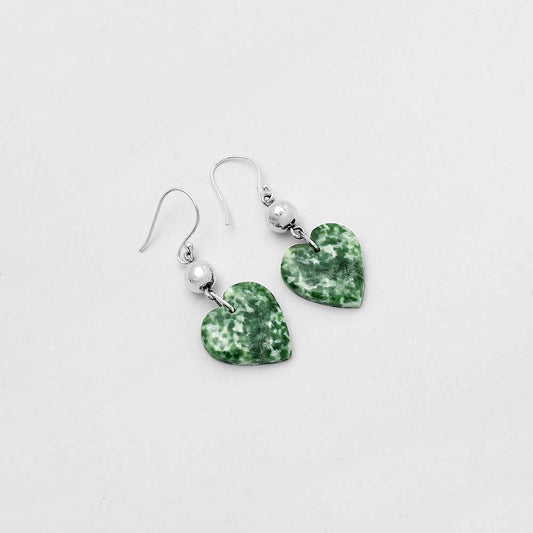 Heart Natural Dioptase Earrings E-1031 SDE64516