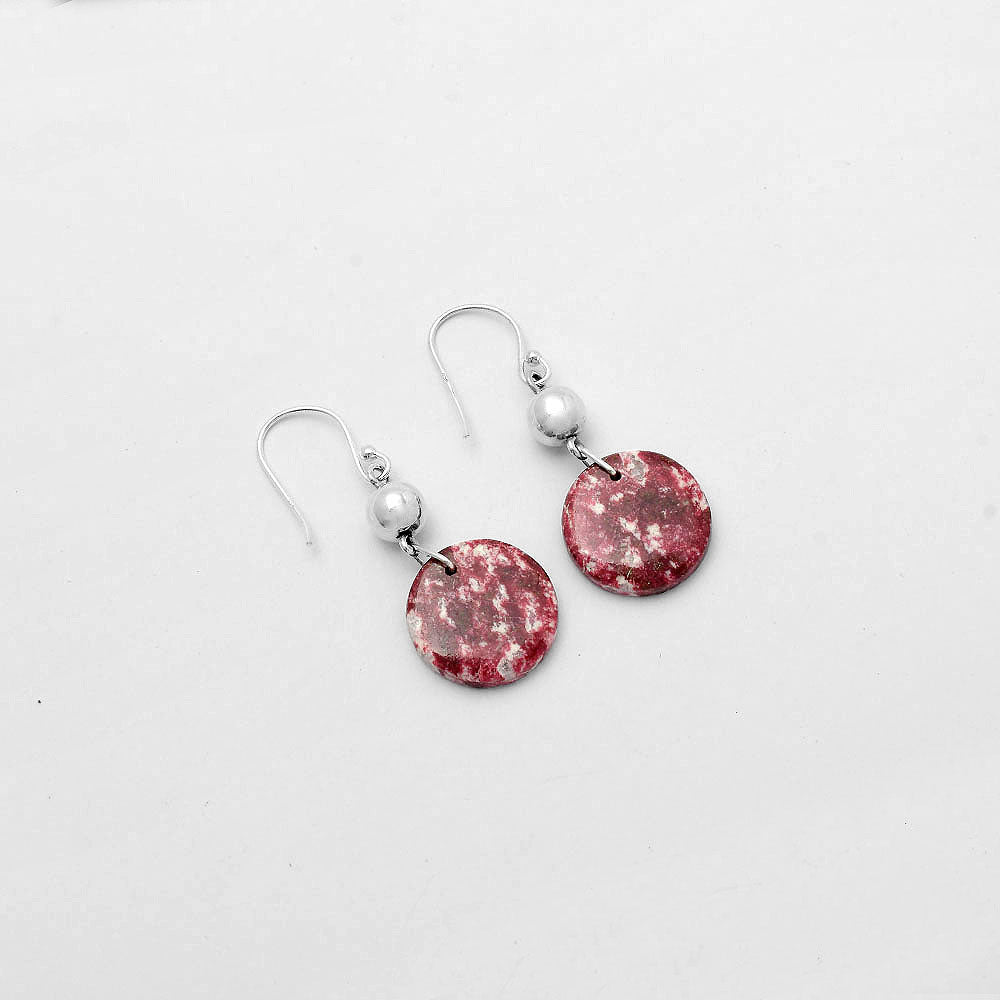 Natural Pink Thulite - Norway Earrings E-1031 SDE64534