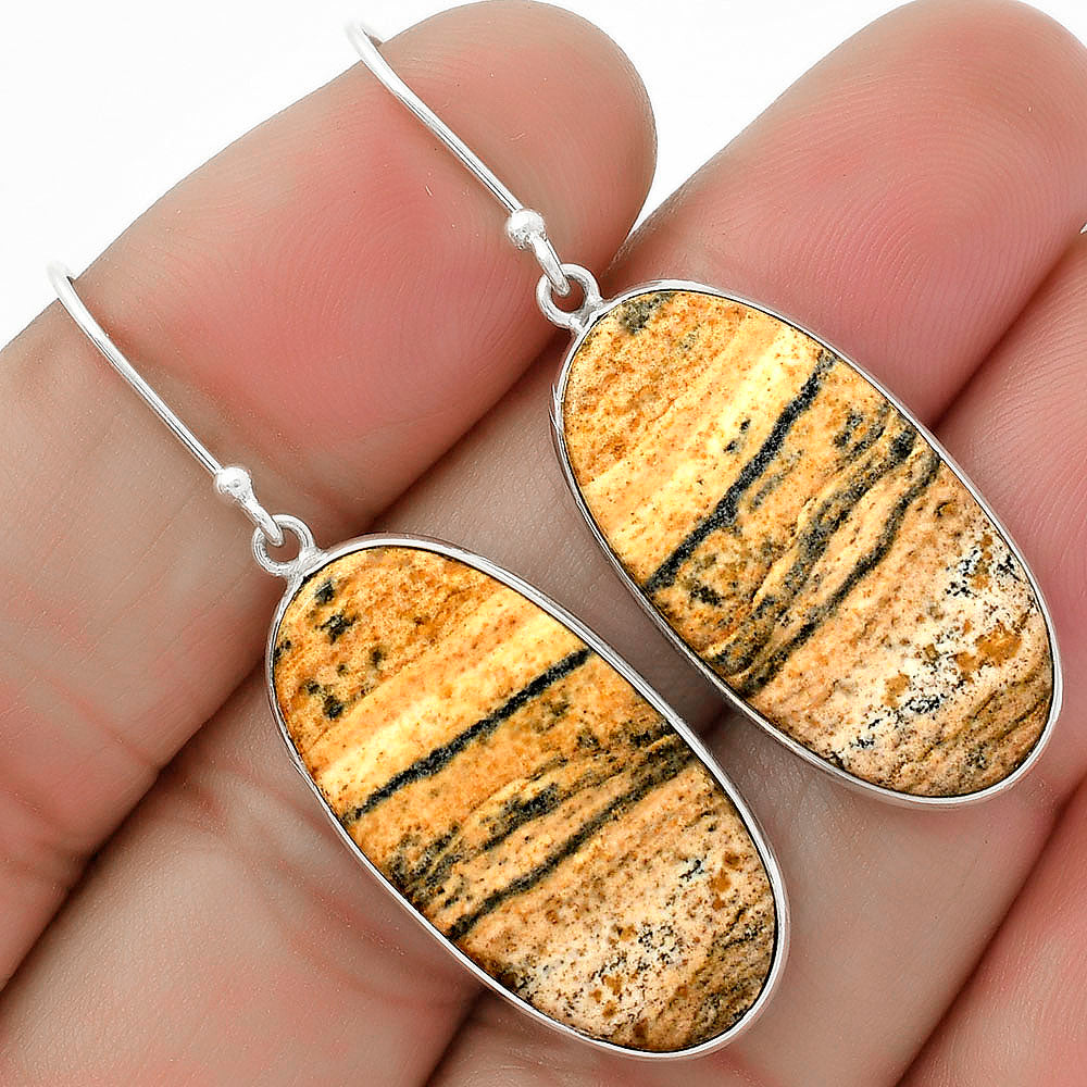 Natural Picture Jasper Earrings E-1001 SDE64609