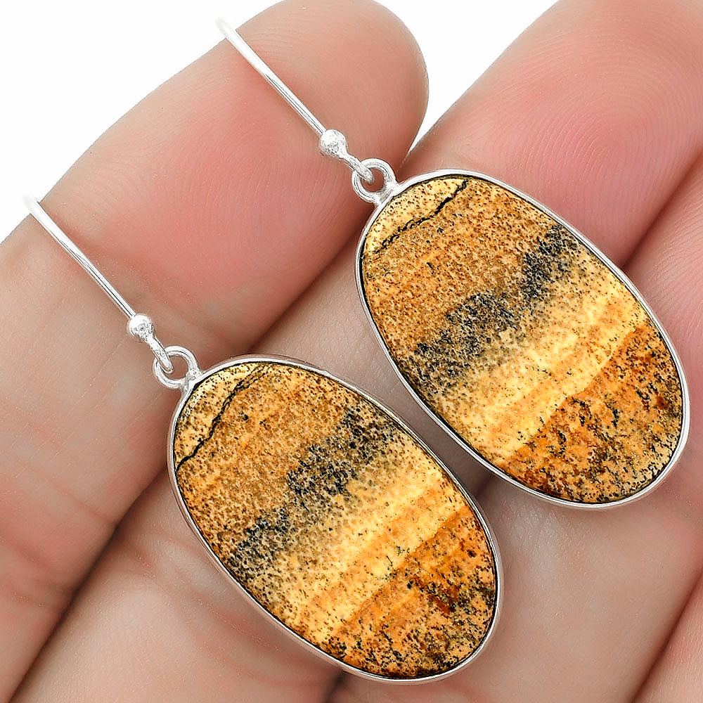 Natural Picture Jasper Earrings E-1001 SDE64682