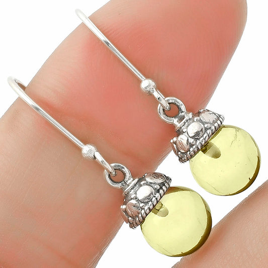 Natural Lemon Quartz Ball Earrings E-1054 SDE64815