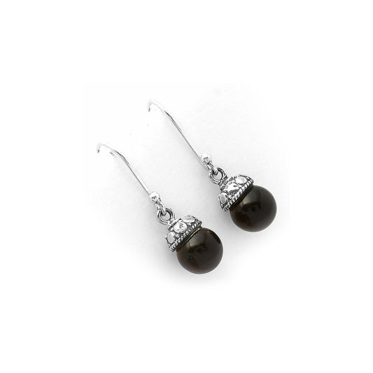 Natural Smoky Quartz Ball - Brazil Earrings E-1054 SDE64820