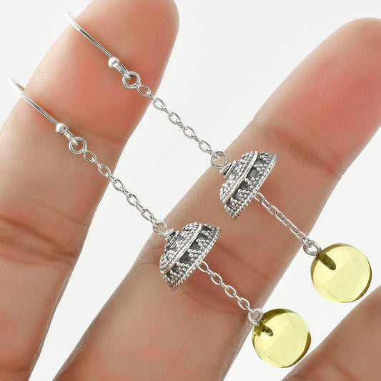 Natural Lemon Quartz Ball Earrings E-1025 SDE64990