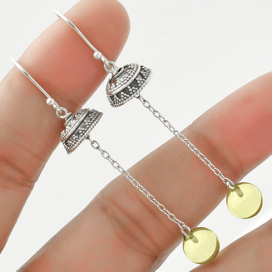 Natural Lemon Quartz Ball Earrings E-1025 SDE64992