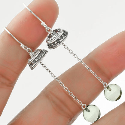 Prasiolite (Green Amethyst) Ball Earrings E-1025 SDE64996