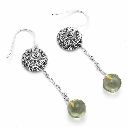 Prasiolite (Green Amethyst) Ball Earrings E-1025 SDE64996