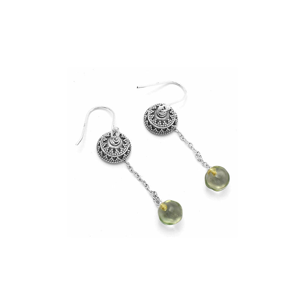 Prasiolite (Green Amethyst) Ball Earrings E-1025 SDE64996