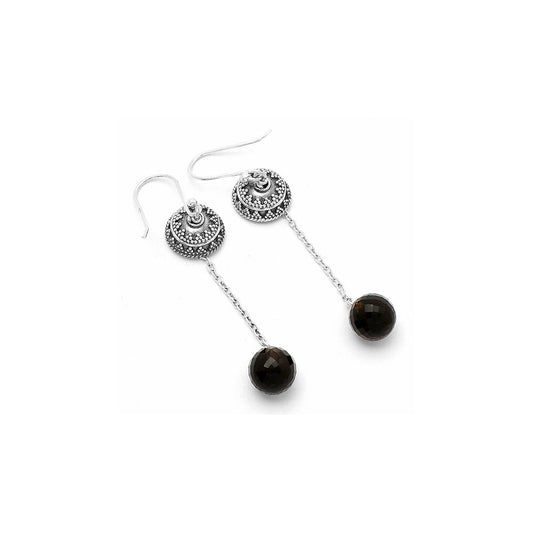 Smoky Quartz Briolette Ball - Brazil Earrings E-1025 SDE65010