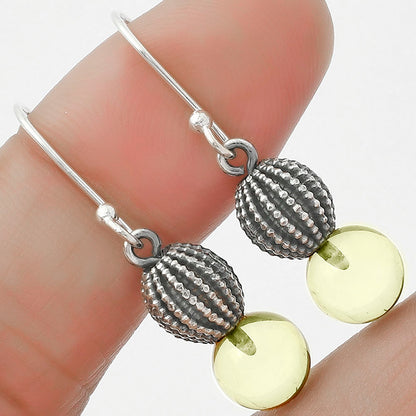Natural Lemon Quartz Ball Earrings E-1026 SDE65019