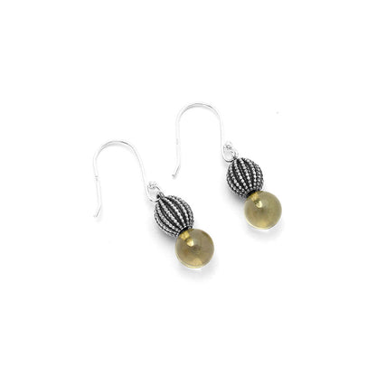 Natural Lemon Quartz Ball Earrings E-1026 SDE65019