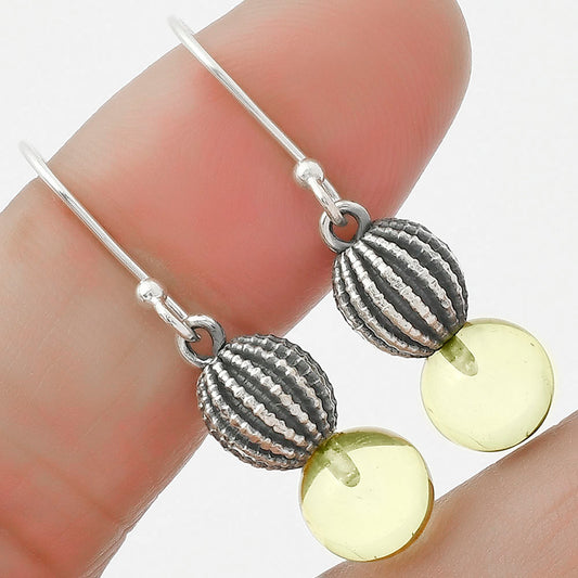 Natural Lemon Quartz Ball Earrings E-1026 SDE65020