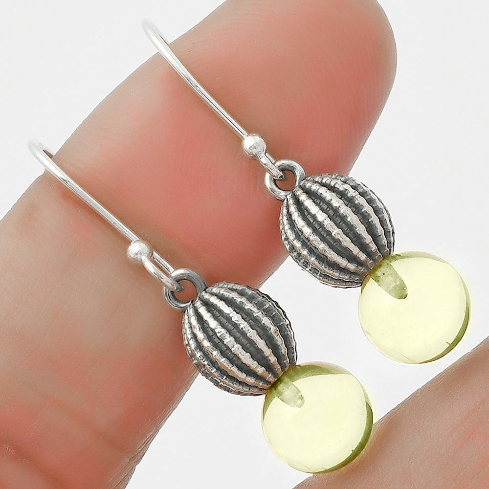 Natural Lemon Quartz Ball Earrings E-1026 SDE65021