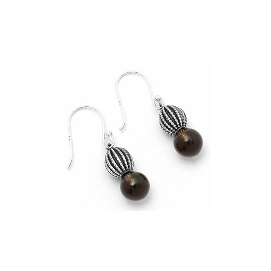 Natural Smoky Quartz Ball - Brazil Earrings E-1026 SDE65024