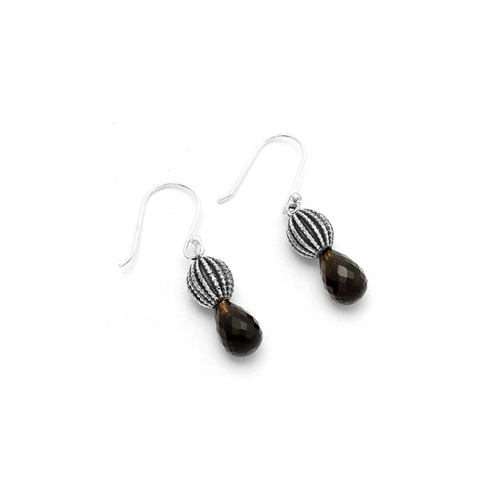 Smoky Quartz Briolette Drop - Brazil Earrings E-1026 SDE65038