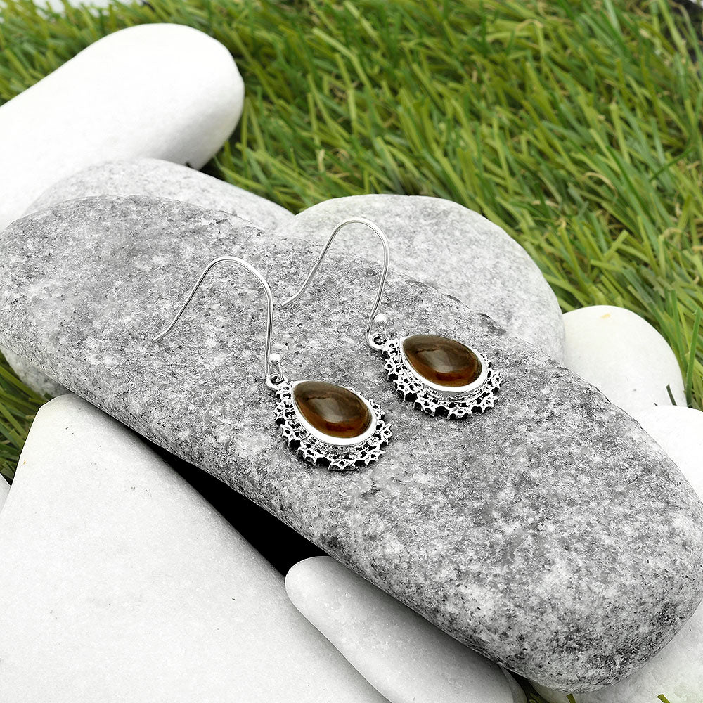 Artisan - Smoky Quartz Cab - Brazil Earrings E-1027 SDE65550