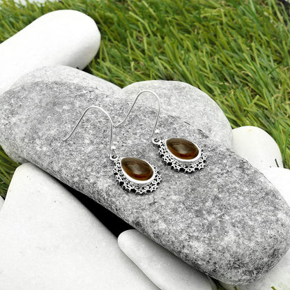 Artisan - Smoky Quartz Cab - Brazil Earrings E-1027 SDE65550