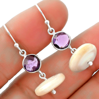 Natural Fresh Water Pearl & Amethyst Earrings E-1012 SDE65581