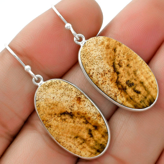 Natural Picture Jasper Earrings E-1001 SDE65934