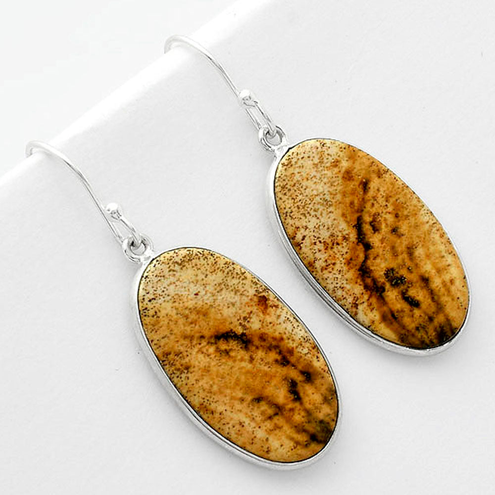 Natural Picture Jasper Earrings E-1001 SDE65934