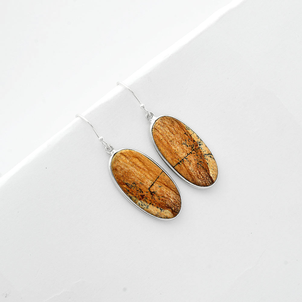 Natural Picture Jasper Earrings E-1001 SDE65944