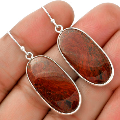 Natural Red Moss Agate Earrings E-1001 SDE66381