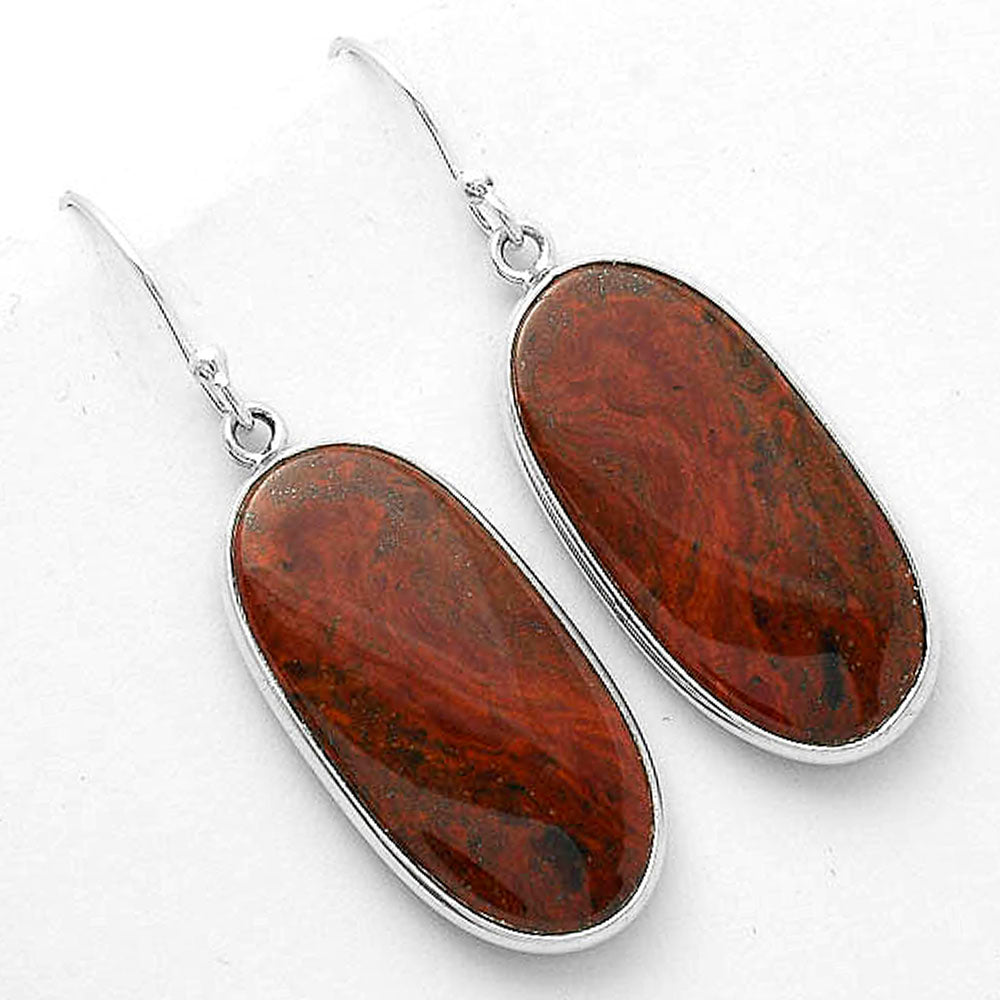 Natural Red Moss Agate Earrings E-1001 SDE66381