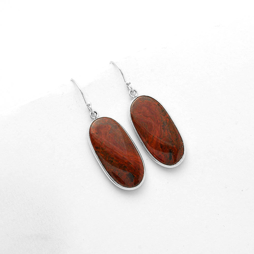 Natural Red Moss Agate Earrings E-1001 SDE66381