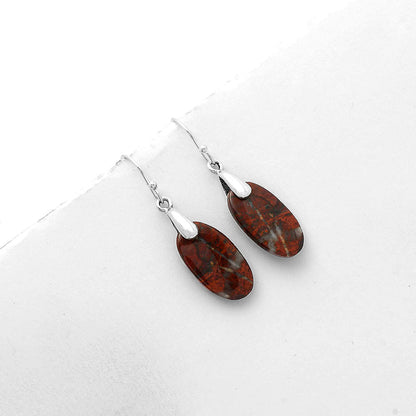 Natural Red Moss Agate Earrings E-1214 SDE66426