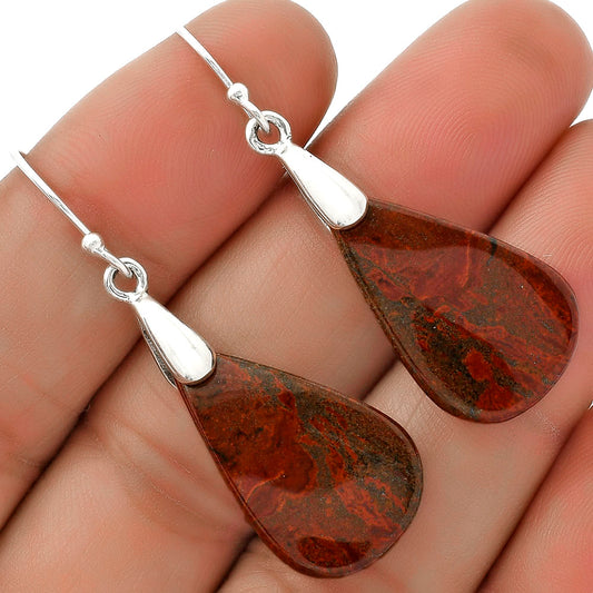 Natural Red Moss Agate Earrings E-1214 SDE66435