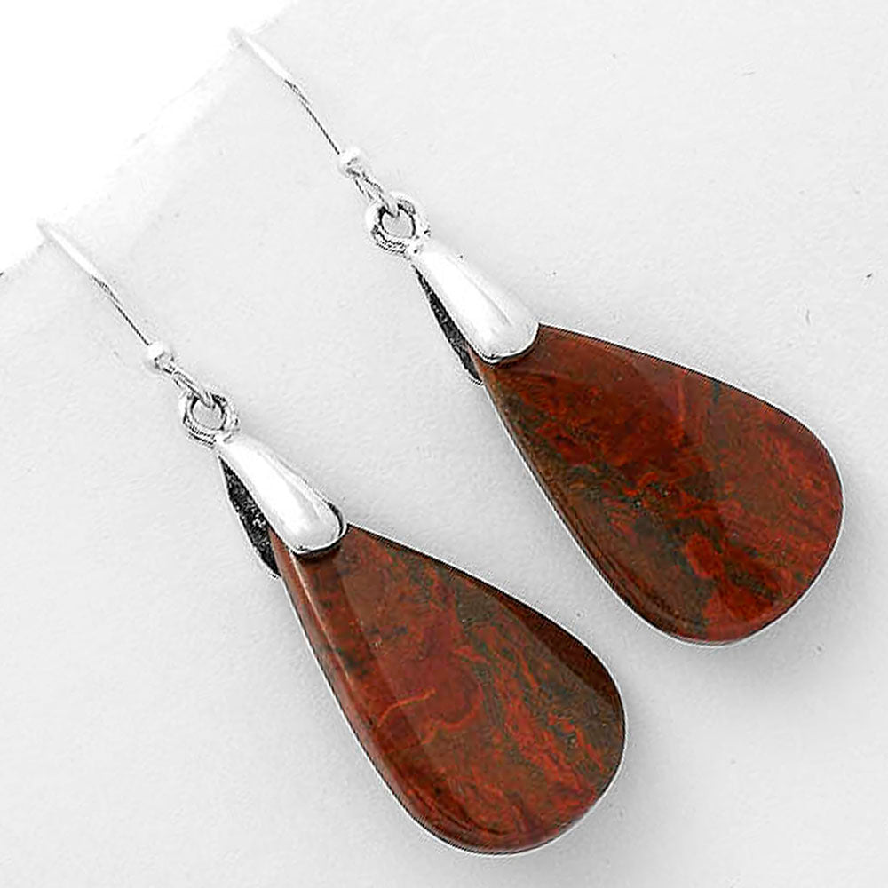 Natural Red Moss Agate Earrings E-1214 SDE66435