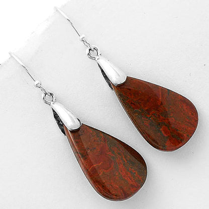 Natural Red Moss Agate Earrings E-1214 SDE66435
