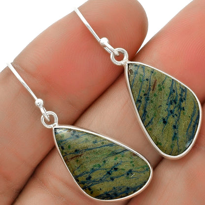 Natural Cyber Web Chrysocolla Stone Earrings E-1001 SDE66600