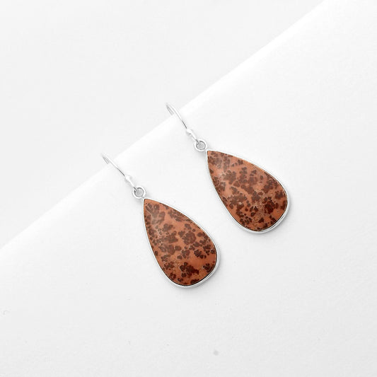 Natural Coffee Bean Jasper Earrings E-1001 SDE66777