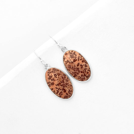 Natural Coffee Bean Jasper Earrings E-1001 SDE66795
