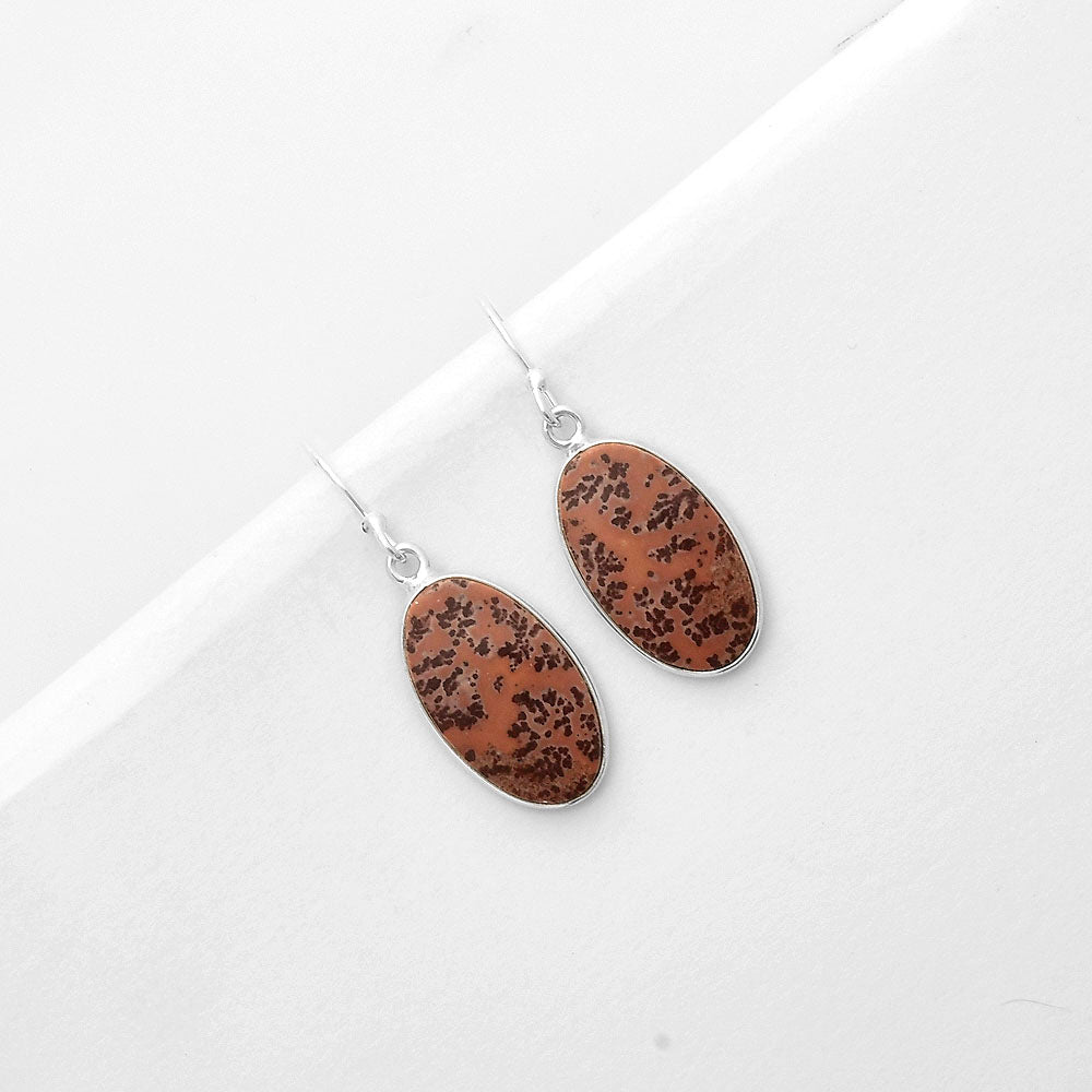 Natural Coffee Bean Jasper Earrings E-1001 SDE66802