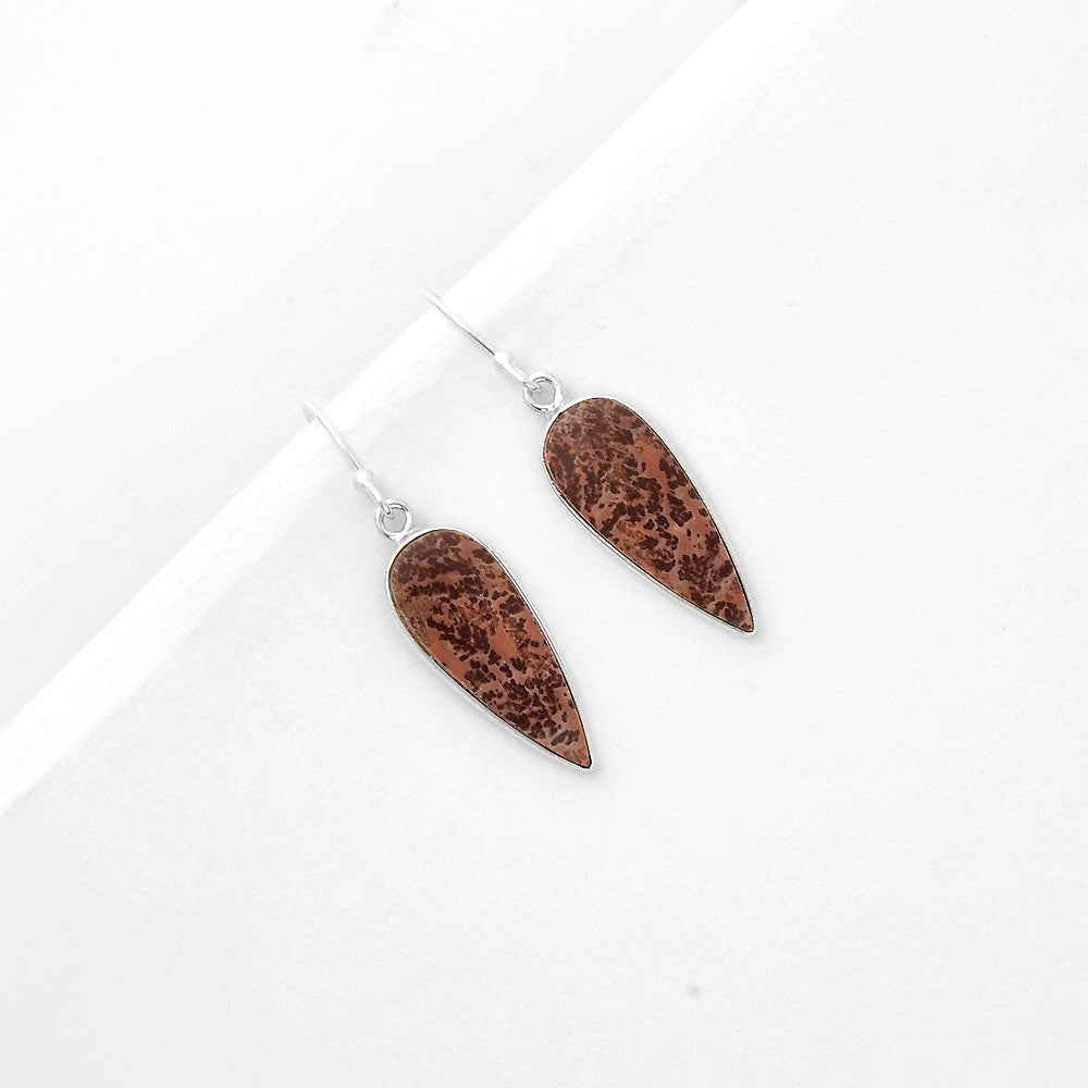 Natural Coffee Bean Jasper Earrings E-1001 SDE66804