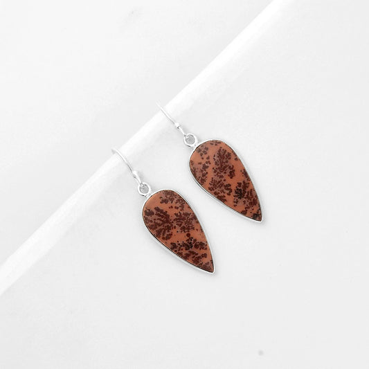Natural Coffee Bean Jasper Earrings E-1001 SDE66809