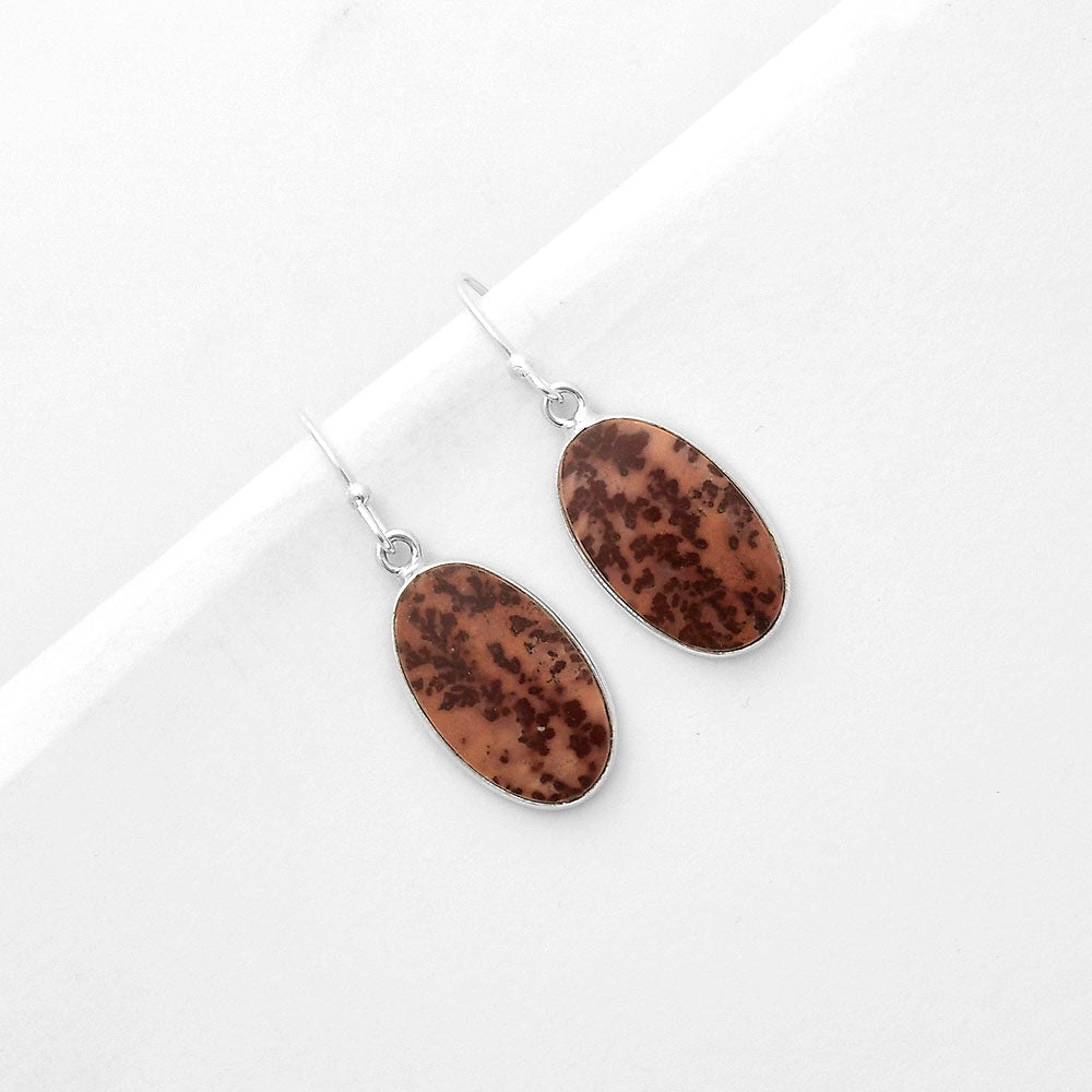 Natural Coffee Bean Jasper Earrings E-1001 SDE66812