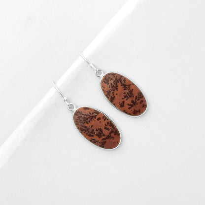 Natural Coffee Bean Jasper Earrings E-1001 SDE66843