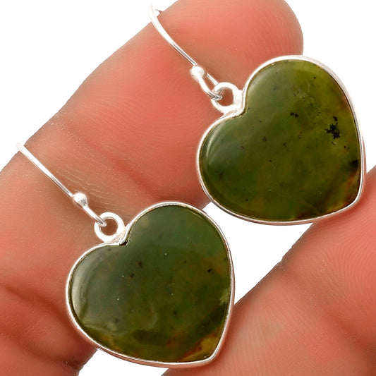 Heart Natural Chrome Chalcedony Earrings E-1022 SDE66854