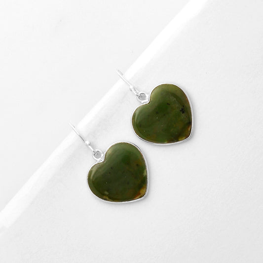 Heart Natural Chrome Chalcedony Earrings E-1022 SDE66854