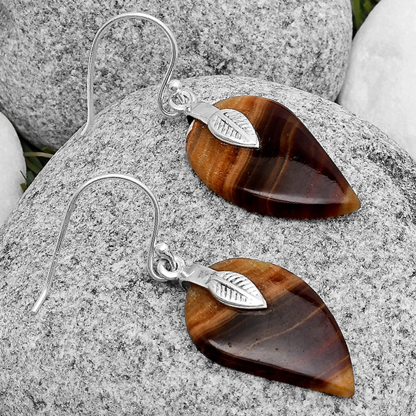 Natural Brown Fluorite Earrings E-1137 SDE67198