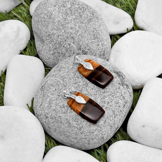 Natural Brown Fluorite Earrings E-1137 SDE67202