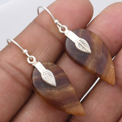 Natural Brown Fluorite Earrings E-1137 SDE67203