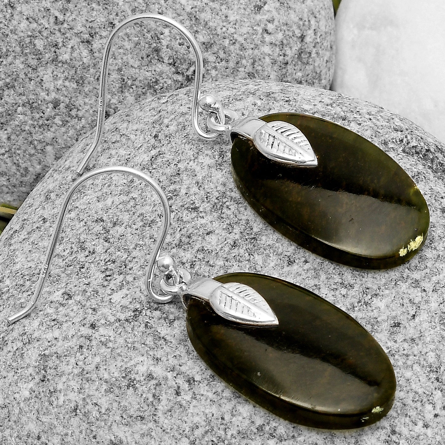 Natural Chrome Chalcedony Earrings E-1137 SDE67224