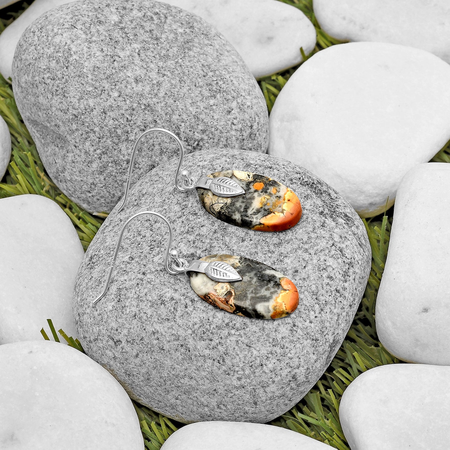 Natural Maligano Jasper - Indonesia Earrings E-1137 SDE67228