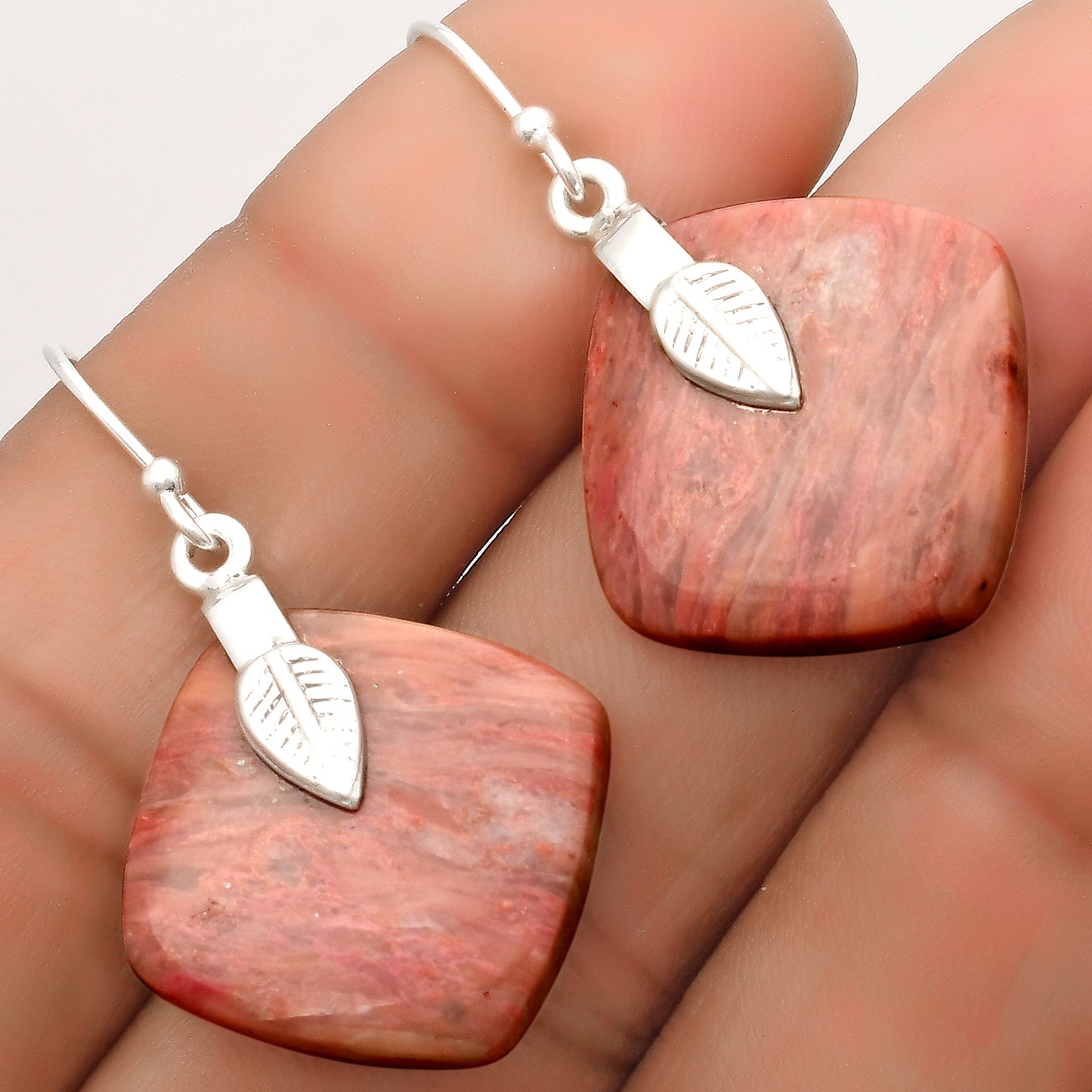 Natural Pink Tulip Quartz Earrings E-1137 SDE67230