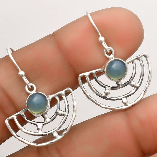 Natural Aqua Chalcedony Earrings E-1225 SDE67238